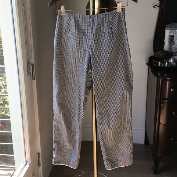 ann taylor cropped mini gingham pants - black/white - size 2 - Picture 1 of 5